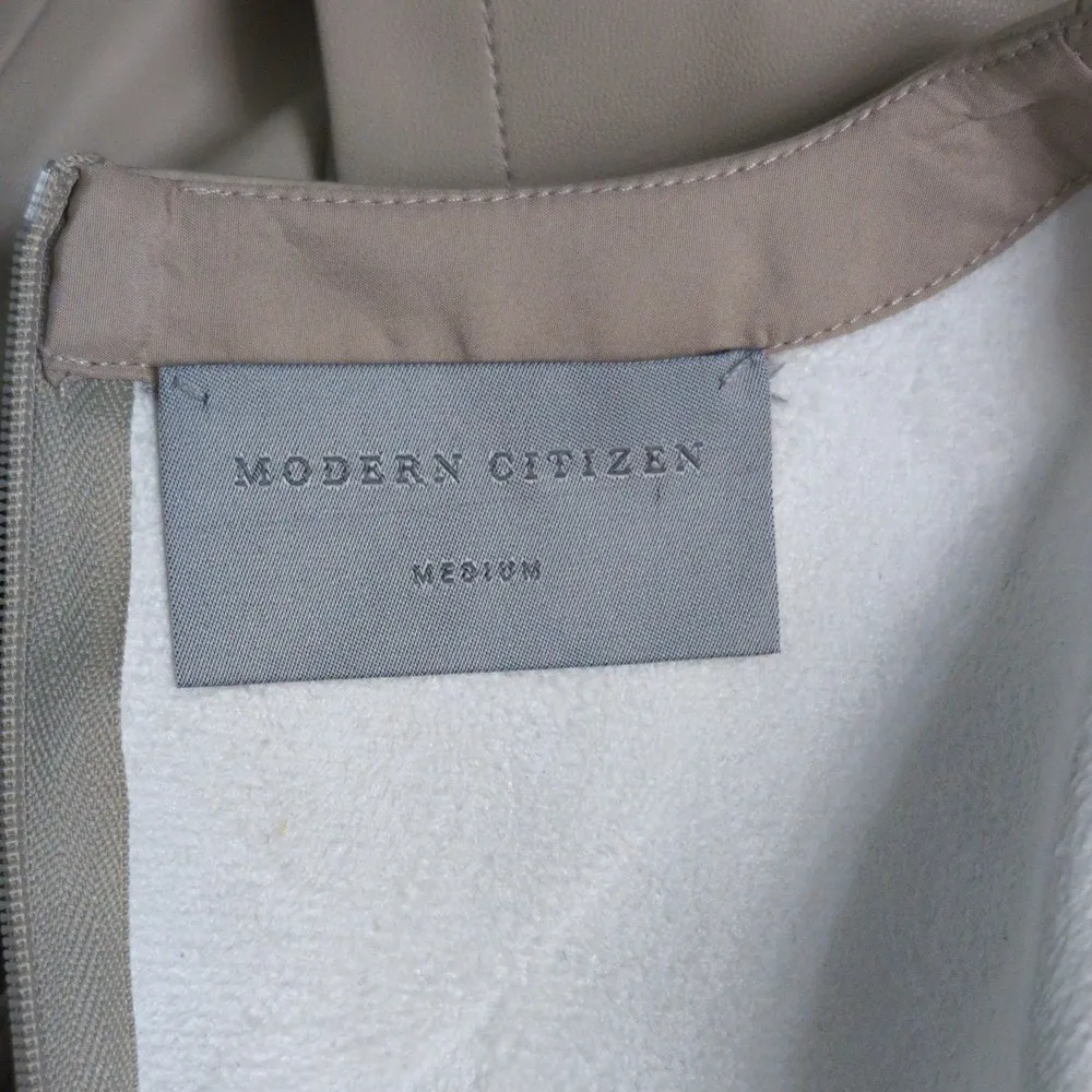 Modern Citizen Pilar Vegan Leather Tie-Front Dress Beige M New - Image 5