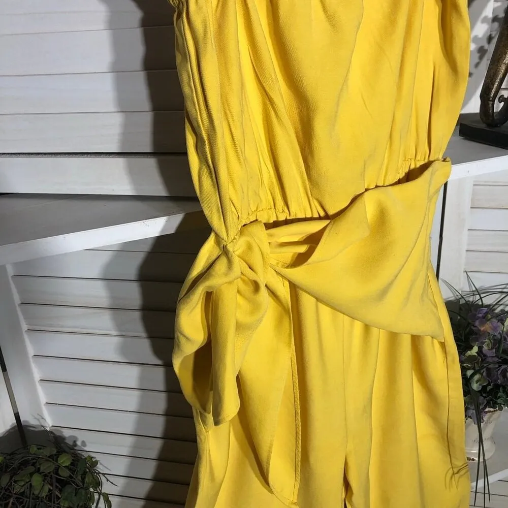 BCBGeneration  Yellow Strapless Jumpsuit Rayon Blend - Small - Image 7