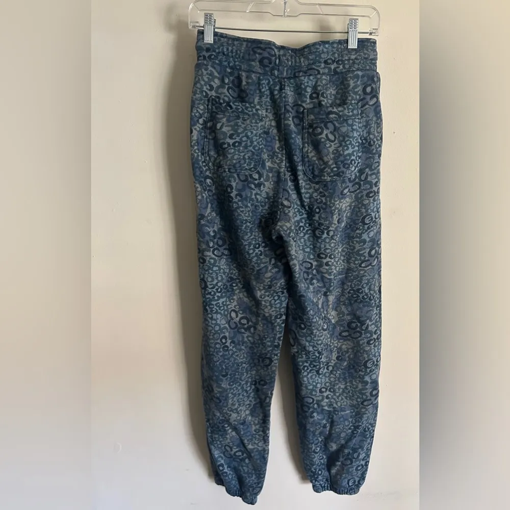 Anthropologie Women’s Saturday Sunday Camilla Joggers Animal Print Leopard Small Blue - Image 2