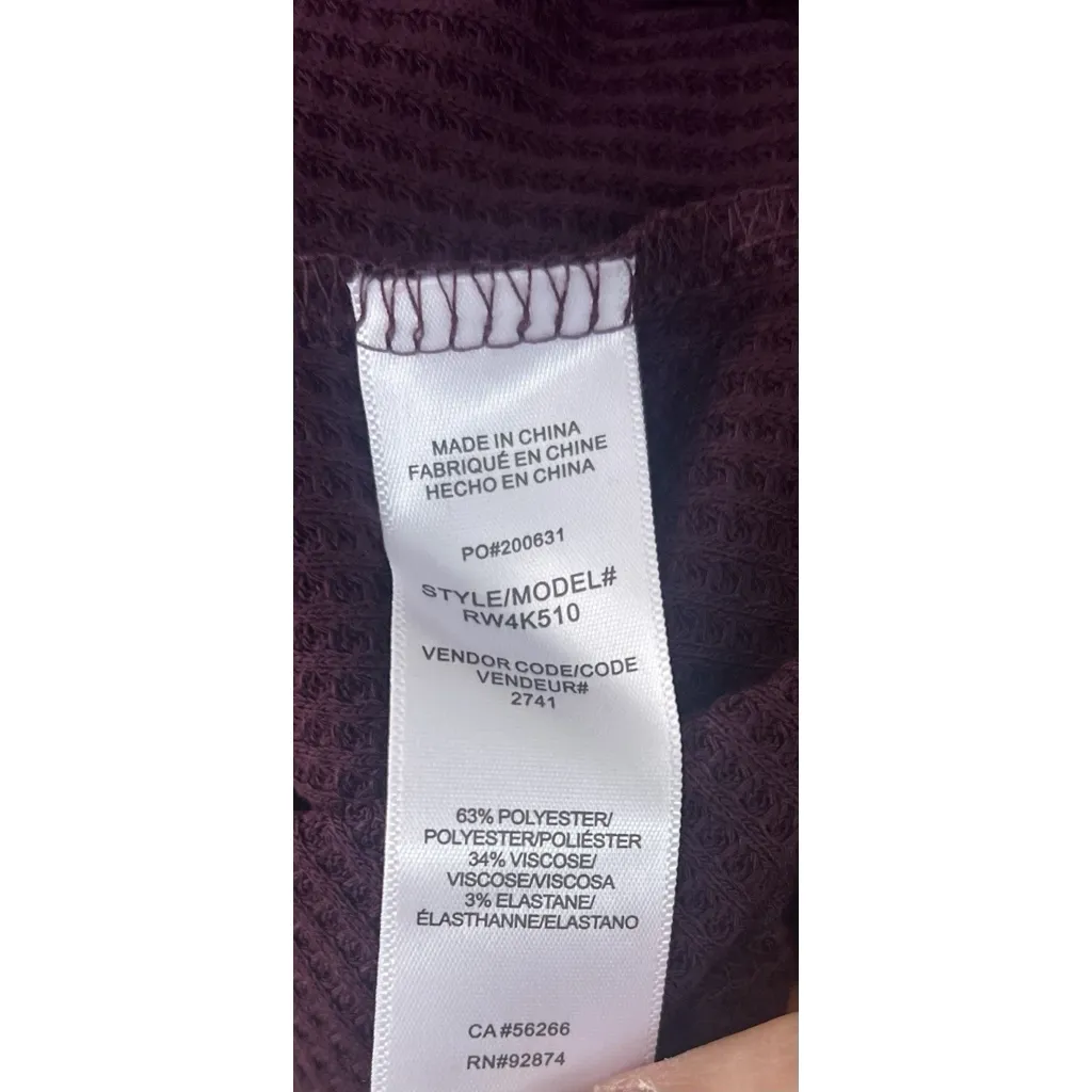 Splendid  Shea Sweater Mix Pullover S Black Cherry Ribbed Knit Lounge Oversized - Image 10