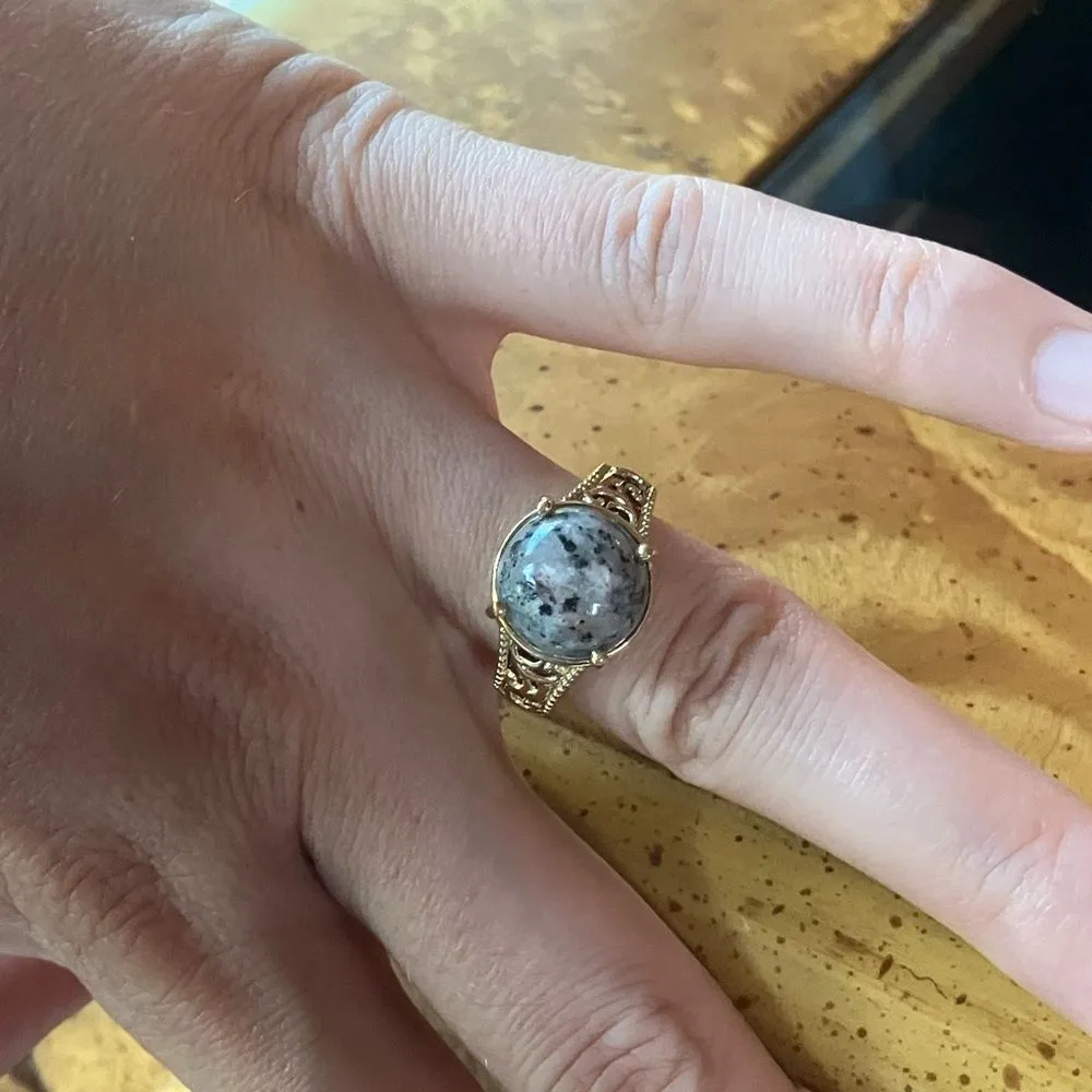 Natural Yooperlite Sterling Silver Ring Size 7 Gold - Image 4