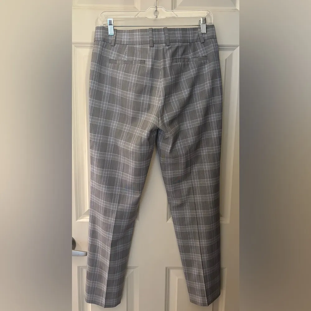 Theory Stretch Wool, Straight Leg Trousers in Maple Check 2, Size 4 - Image 5