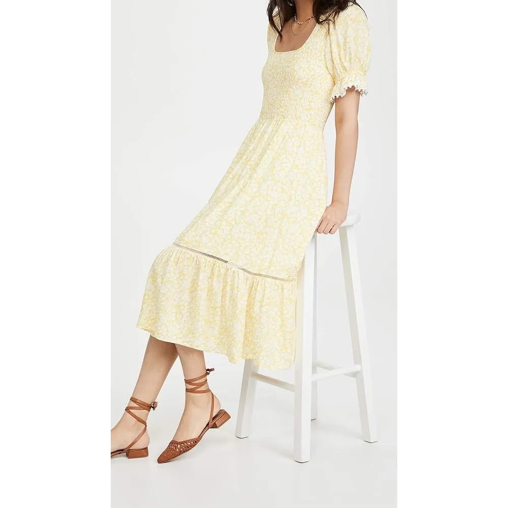 NWT Lost + Wander Sweet Summer Daze Midi Dress Small Yellow Floral Cottagecore - Image 13