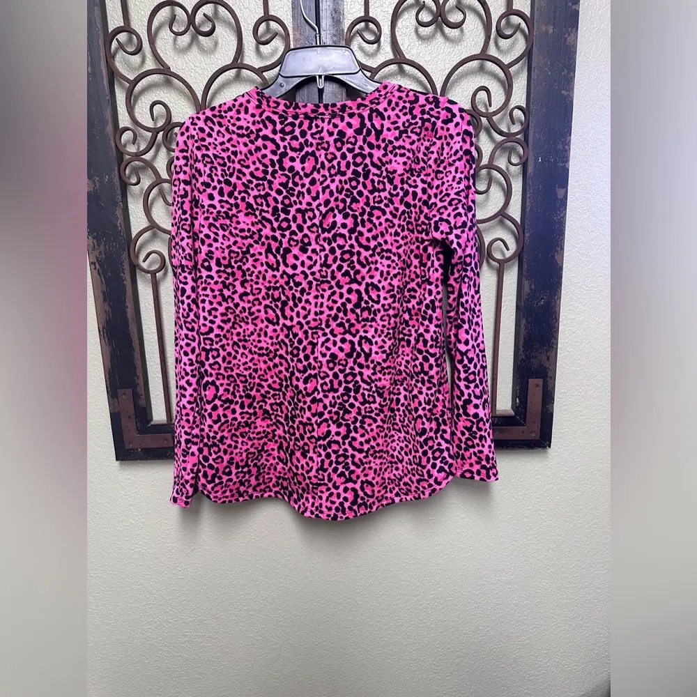 Zenana long sleeve pink leopard butter soft top - Image 3