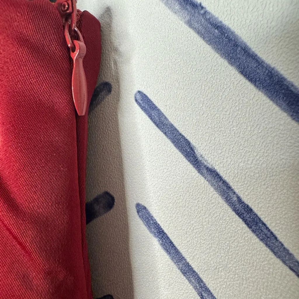 NWOT Red Satin Silky MIDI Skirt Red small - Image 2