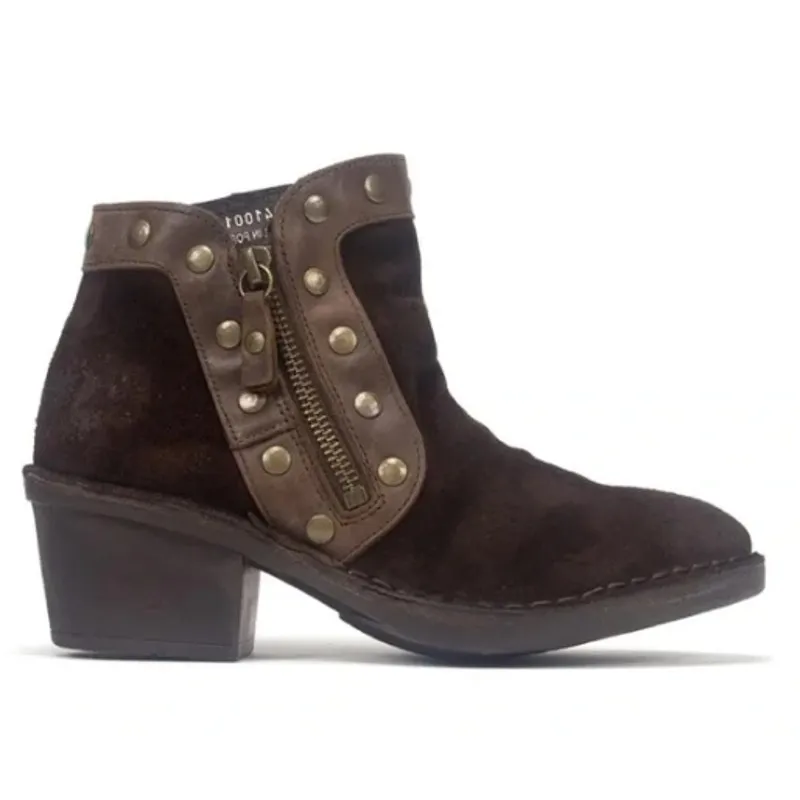 Fly London Duke Ankle Boot Suede Brown Women's Size 39 US 8-8.5 Art to Wear - Image 12