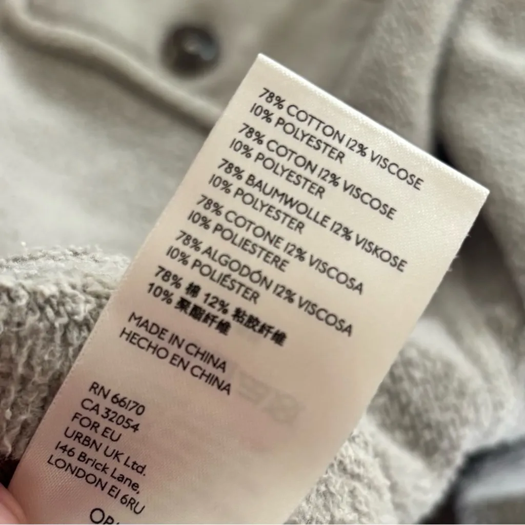 free people gray button down shirt jacket shacket - Image 3