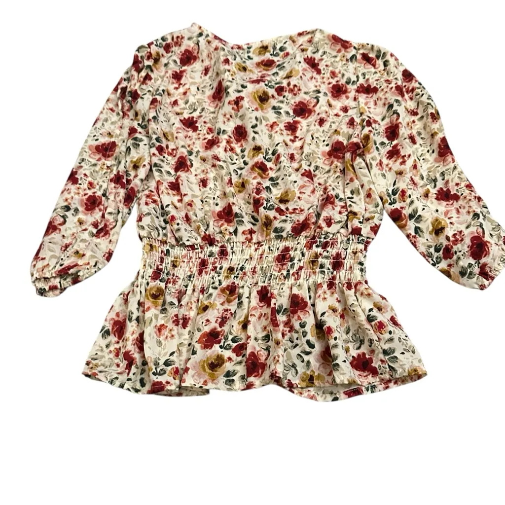 AUW Floral Blouse - Red, Yellow, Green - Image 2