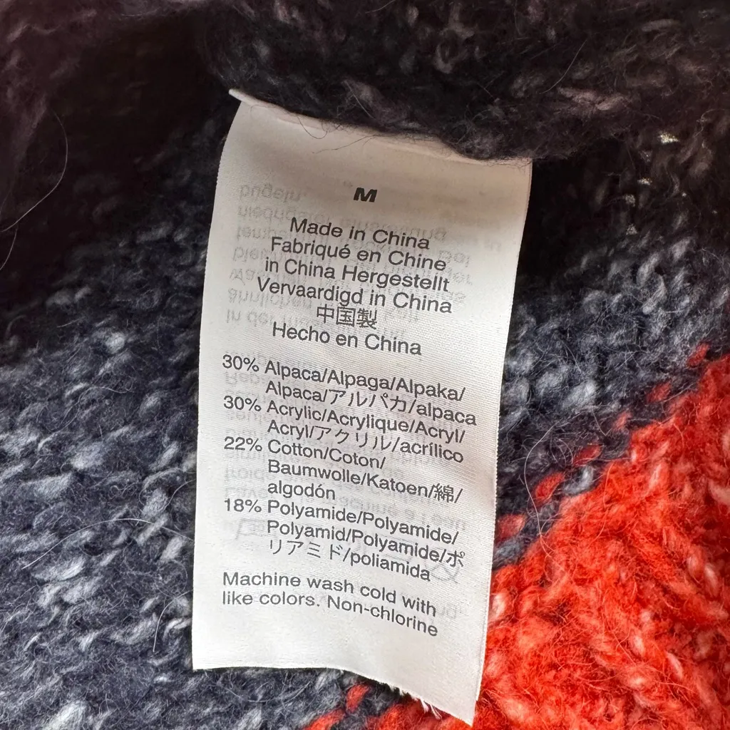 Madewell Striped Baxter Alpaca Tunic Sweater Top Medium Colorblock - Image 6