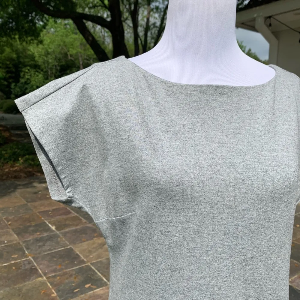 NWT Banana Republic Heathered Gray Grey Asymmetric ZIP Dress 2 Tall - Image 5