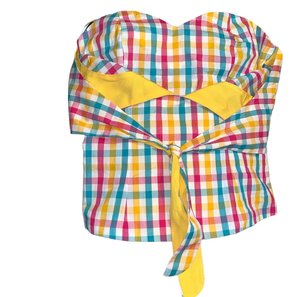 VOODOO VIXEN Checked Chiquita Halter Neck Top Yellow Size XS - Image 8