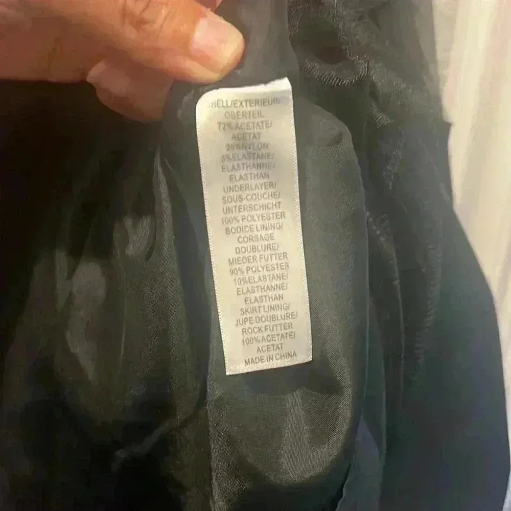 Aidan Mattox Women's Organza Black Sheer Illusion Lined‎ Gown Dress Size 8 - Image 8