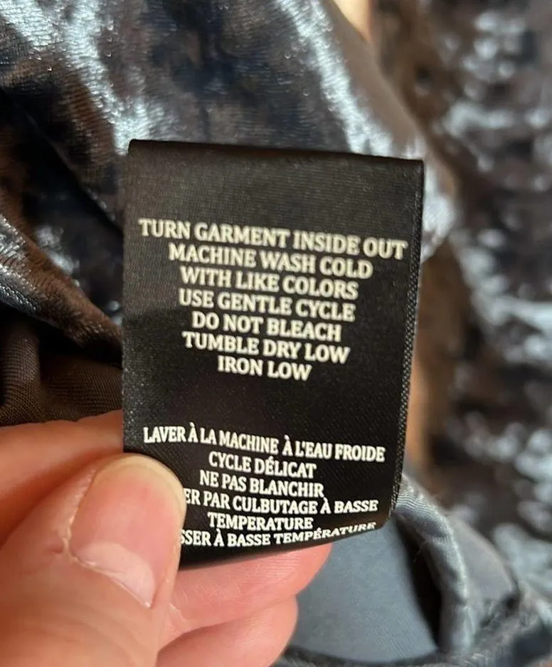 Blank NYC Crushed Velvet Moto Teal Asymmetrical Zip Front Jacket Size Small - Image 7