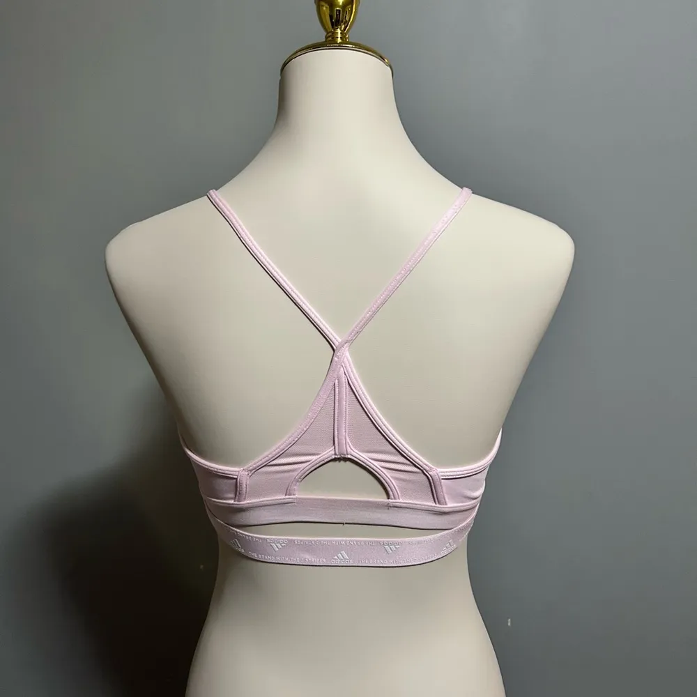 Adidas Aeroreact Training Light Support Bra | Size: M | Light Pink - Image 4