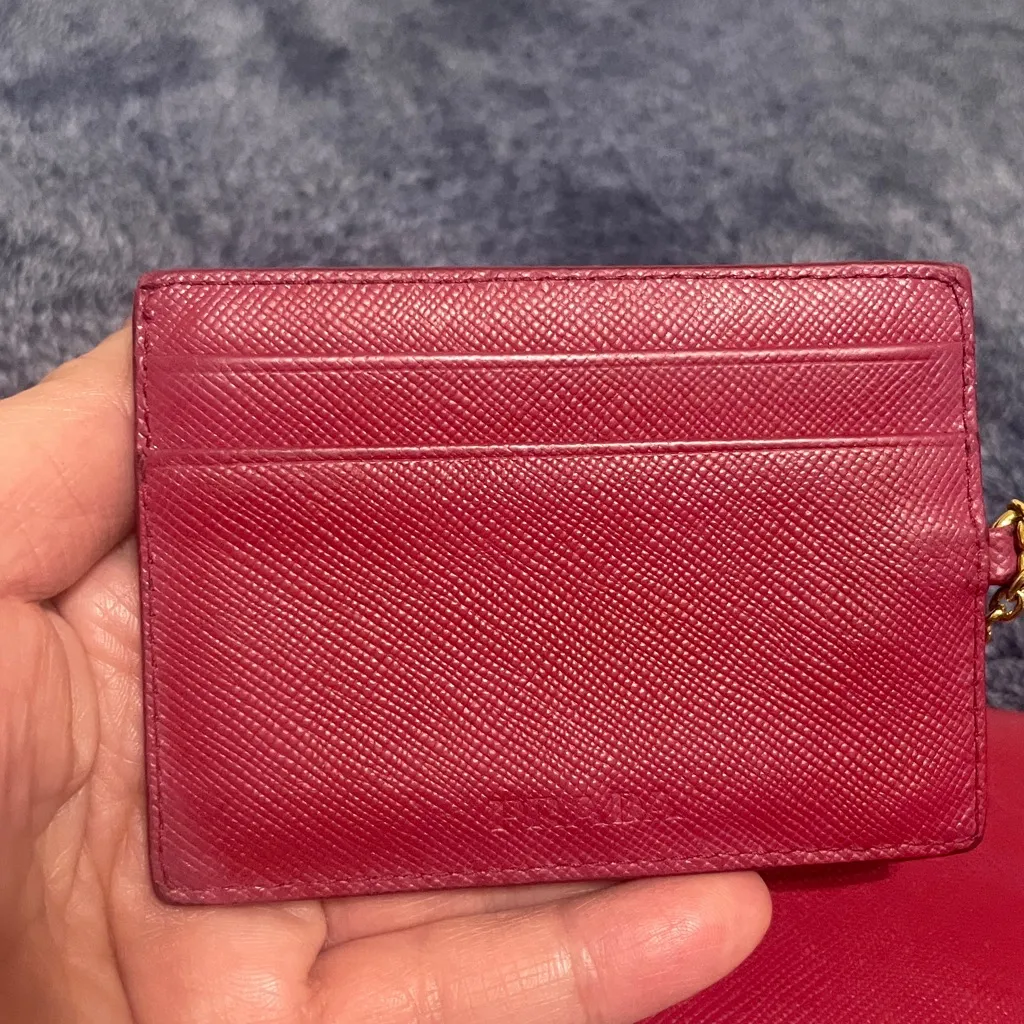 Prada Crimson Leather Wallet Set - Image 6