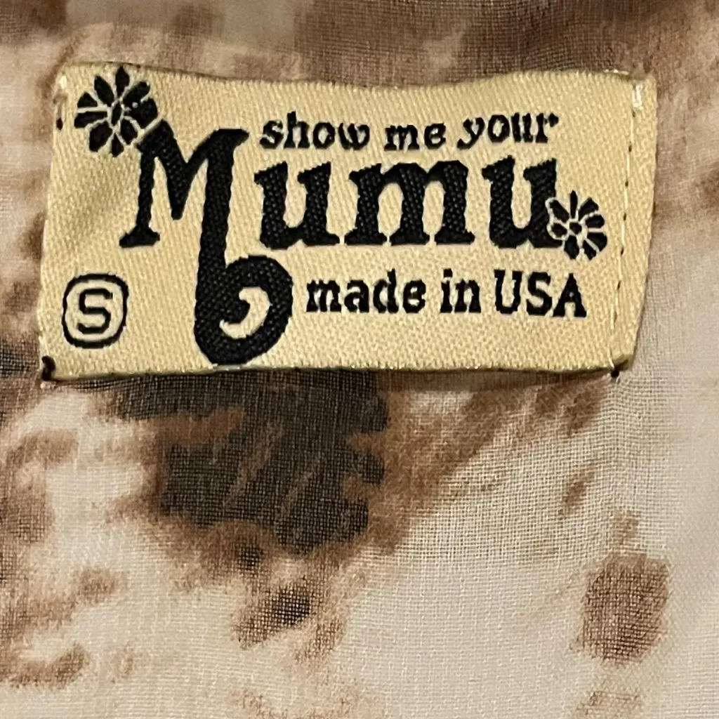 Show Me Your MuMu animal cheetah print sheer crop top size small boho festival - Image 7