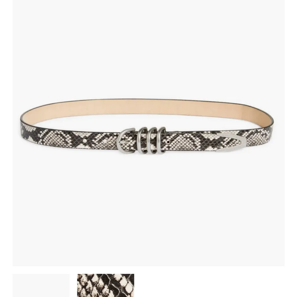 rag & bone Baby Spire Snakeskin Hip Belt with Triple Silver Rings Sz L - Image 4