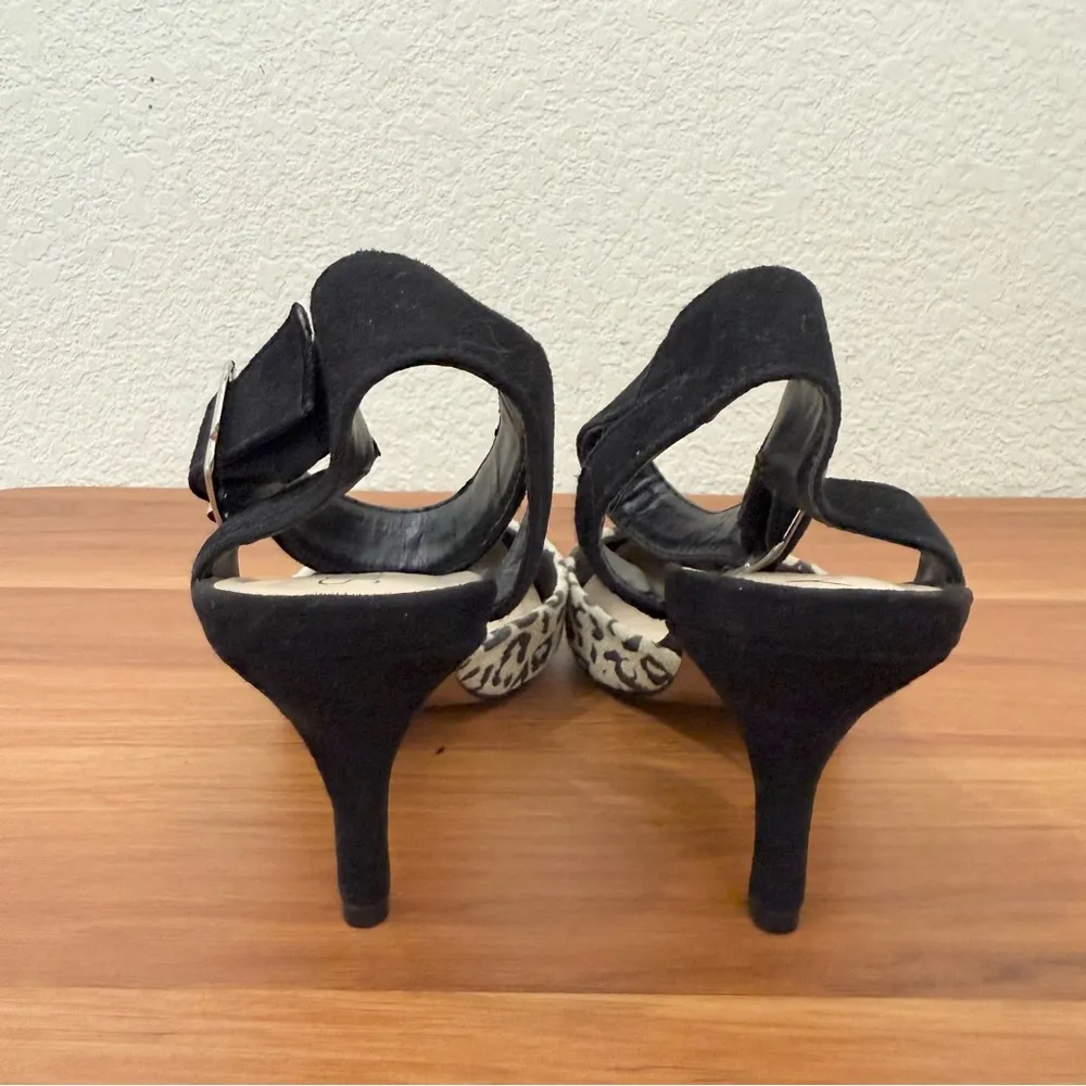 SOLE SOCIETY Olyvia Cheetah Suede Pointed Toe Ankle Strap Kitten Pumps Size 6 - Image 6