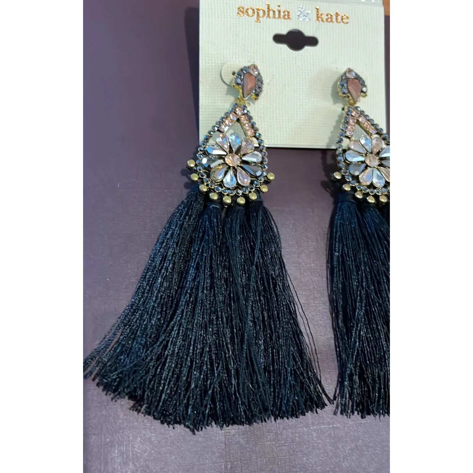 Sophia &‎ Kate Black Tassel Earrings - Image 3