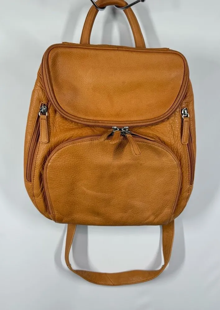 Osgoode Marley convertible backpack Crossbody Pumpkin Color leather bag 13x11" Orange - Image 1