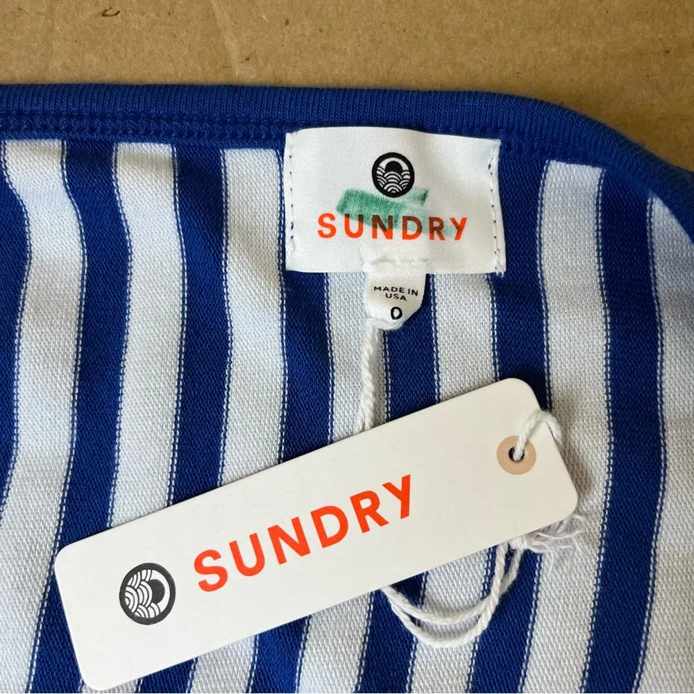 Sundry Blue Stripe Tie Back Long Sleeve - Image 6