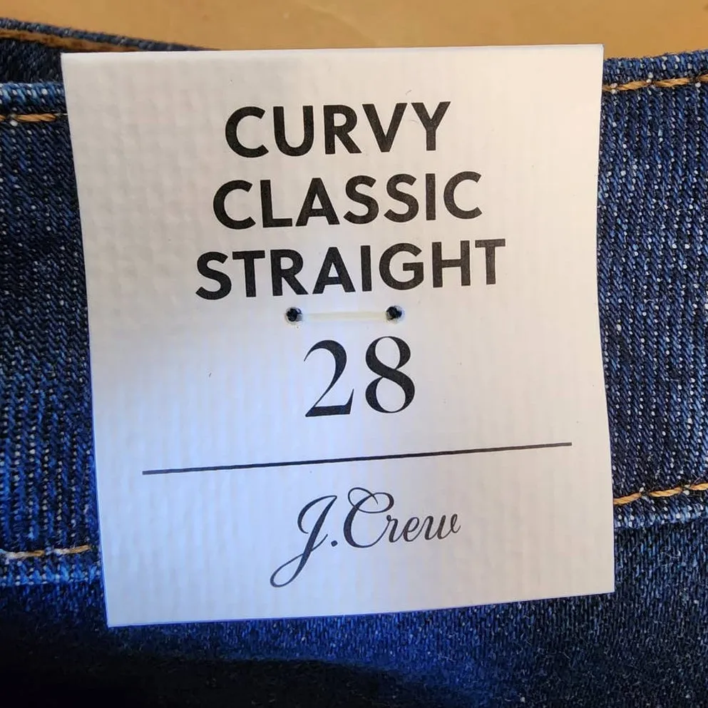 J Crew Curvy Classic Straight Jeans in Resin Rinse 28 NEW - Image 5