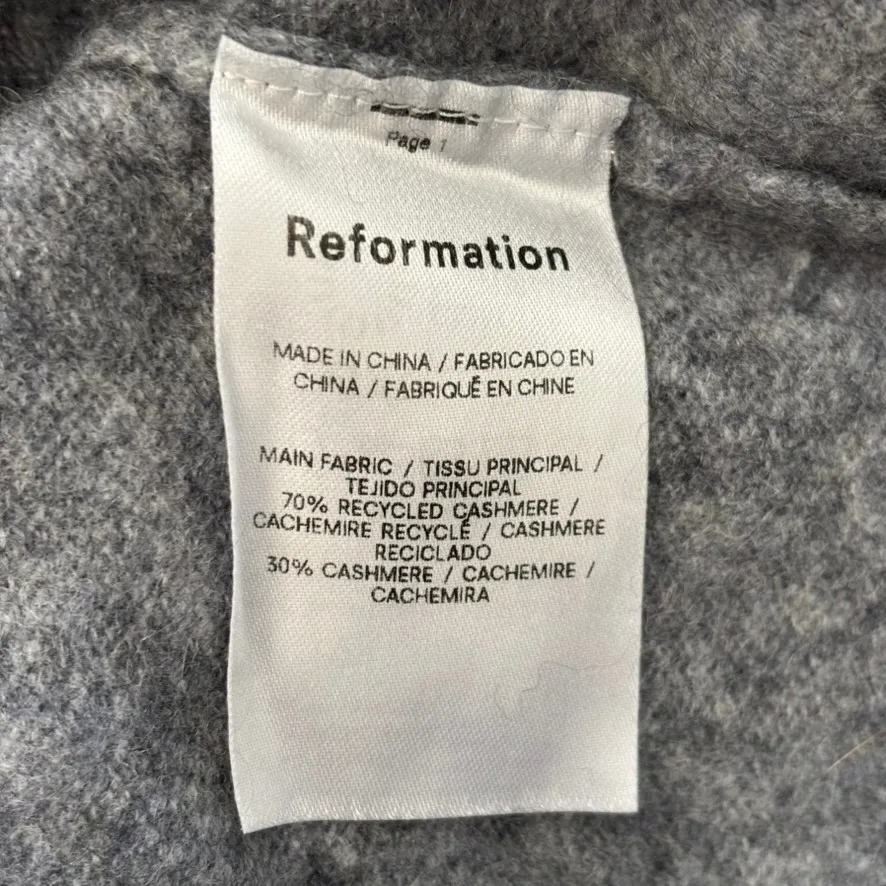 Reformation 100% Cashmere Sweater Sz S Gray Neutral Quiet Luxury Classic Winter - Image 7