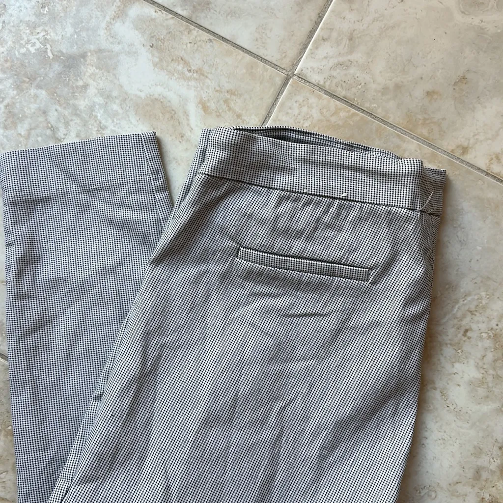 Dalia black white dotted stretch pant ankle crop US 14 - Image 2