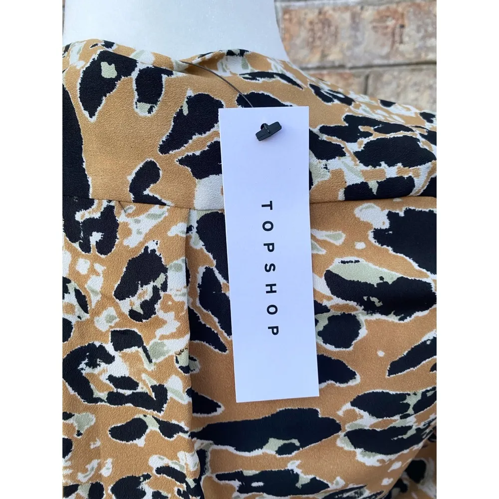NWT Topshop Leopard Print Mock Wrap Midi Dress - Image 10