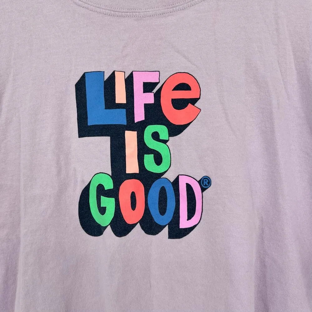 Life is Good Women Short Sleeve Boxy Crusher Tee Freestyle light Purple size XL - Image 5