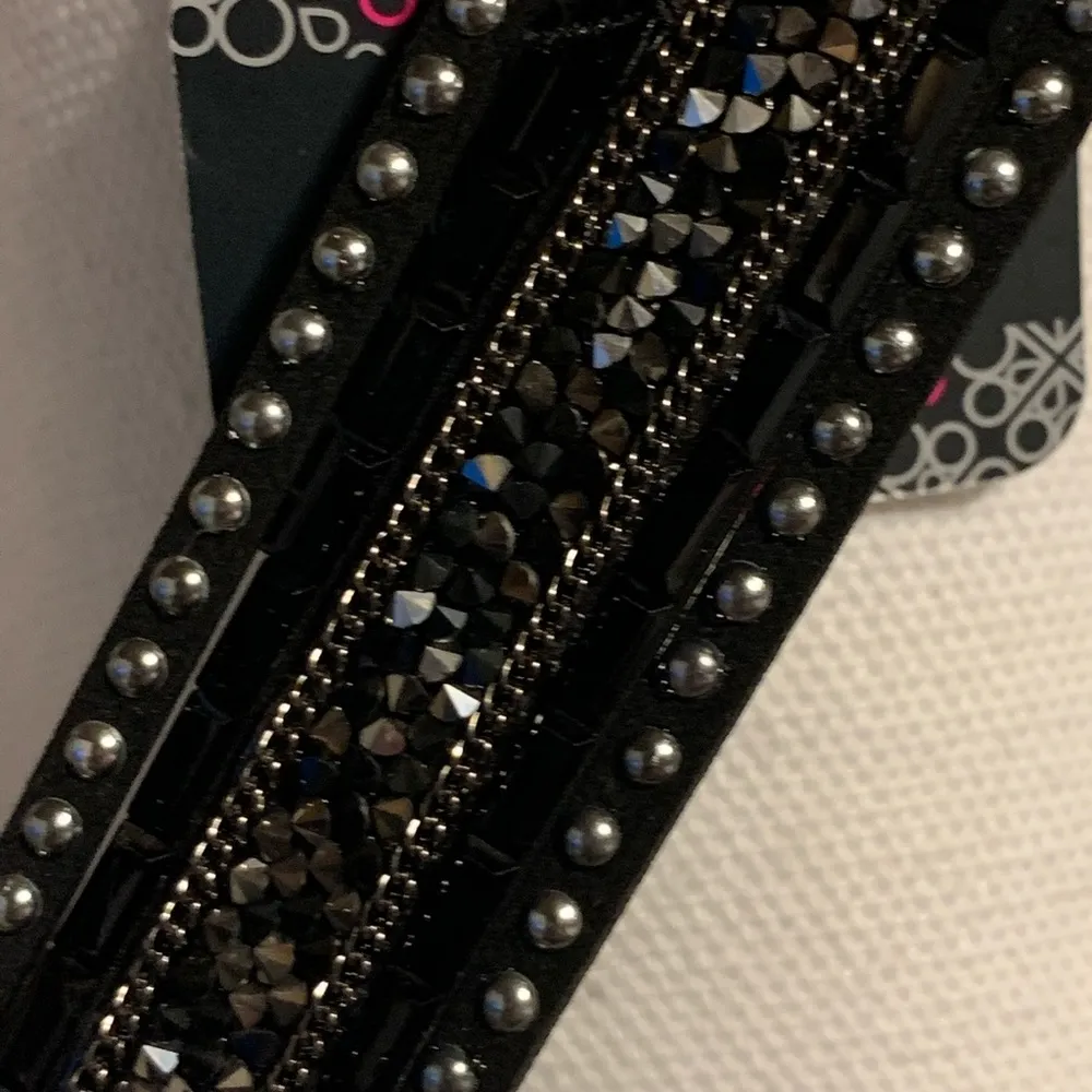 Paparazzi Black Stud Rhinestone Rocker Bracelet - Image 3