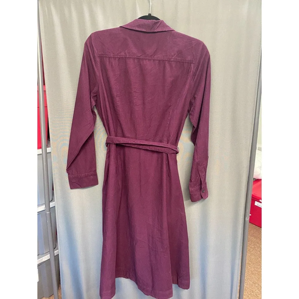 Talbots Shirt Dress Womens Petites 12P Purple Long Sleeve Collar 100% Cotton B64 - Image 3