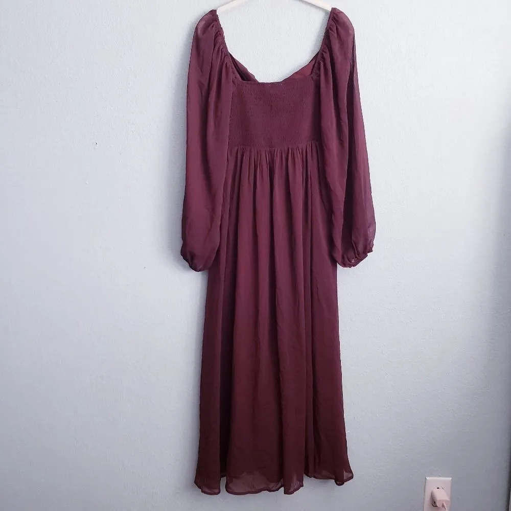 Baltic Born Dione Mahogany Long Sleeve Midi Dress - Image 5