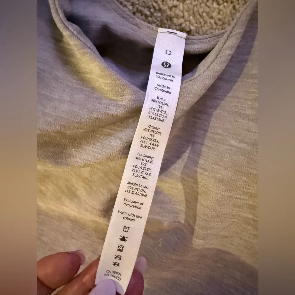 Lululemon Rare  Align Bodysuit 25” Heathered Gull Grey Size 12 NWT Retired - Image 7