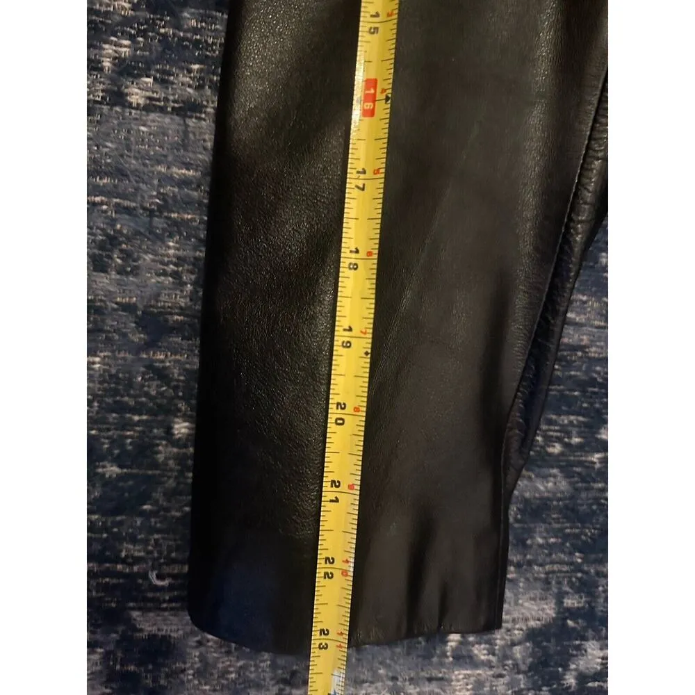 Wilsons Leather Pea Coat Classic Style Black Genuine Womens Large Jacket - Image 9