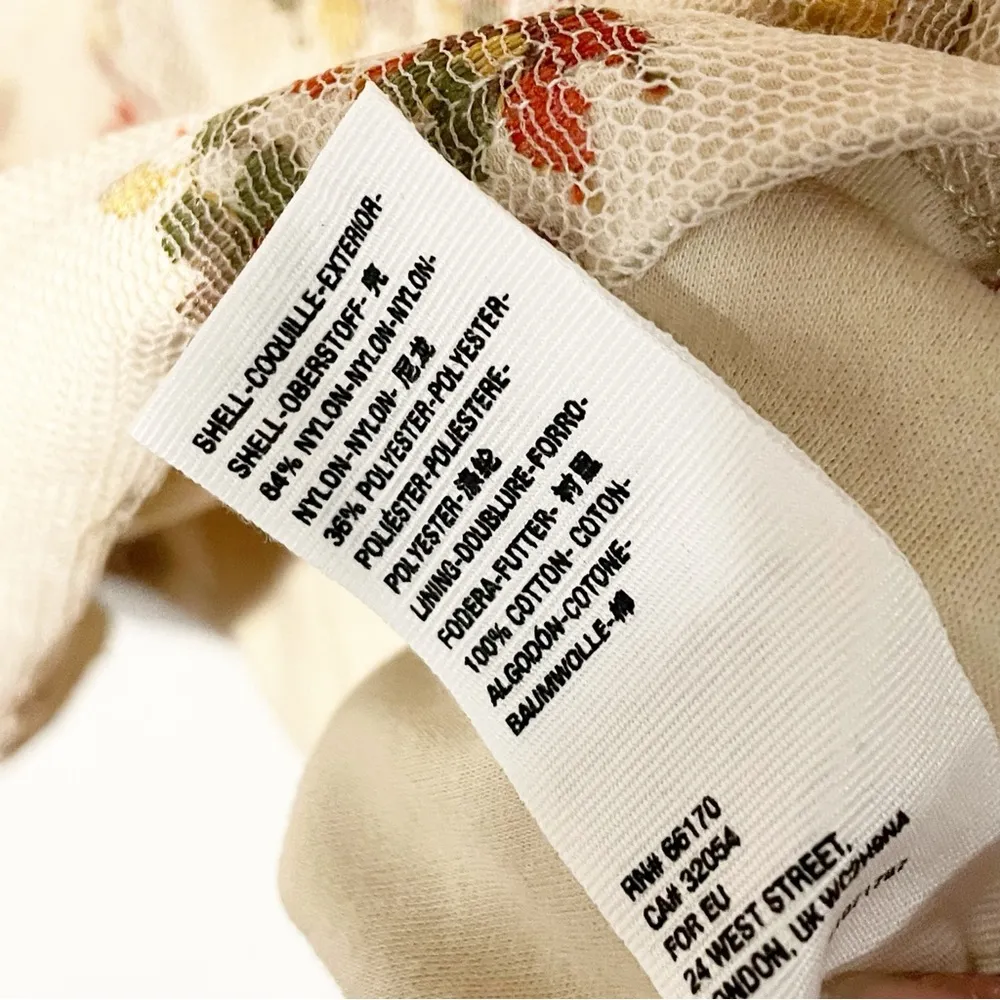 Free People Size Small Sweet Dreams Mesh Floral illusion High Neck Top - Image 6