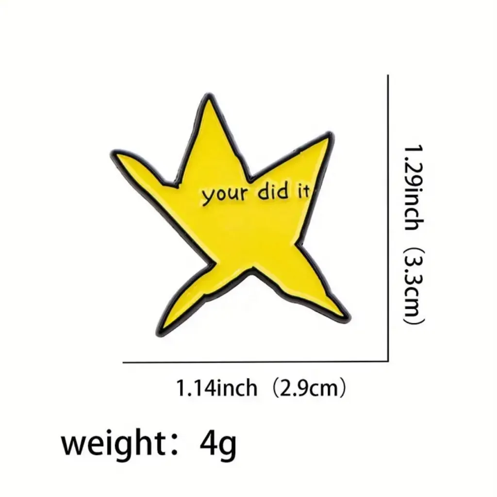 Gold Star “Your did it” enamel pin Yellow - Image 2