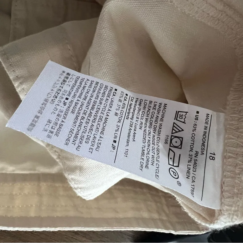 Banana Republic NWT  Linen Blend Cargo Neutral Front Button Pocket Skirt 18 - Image 5