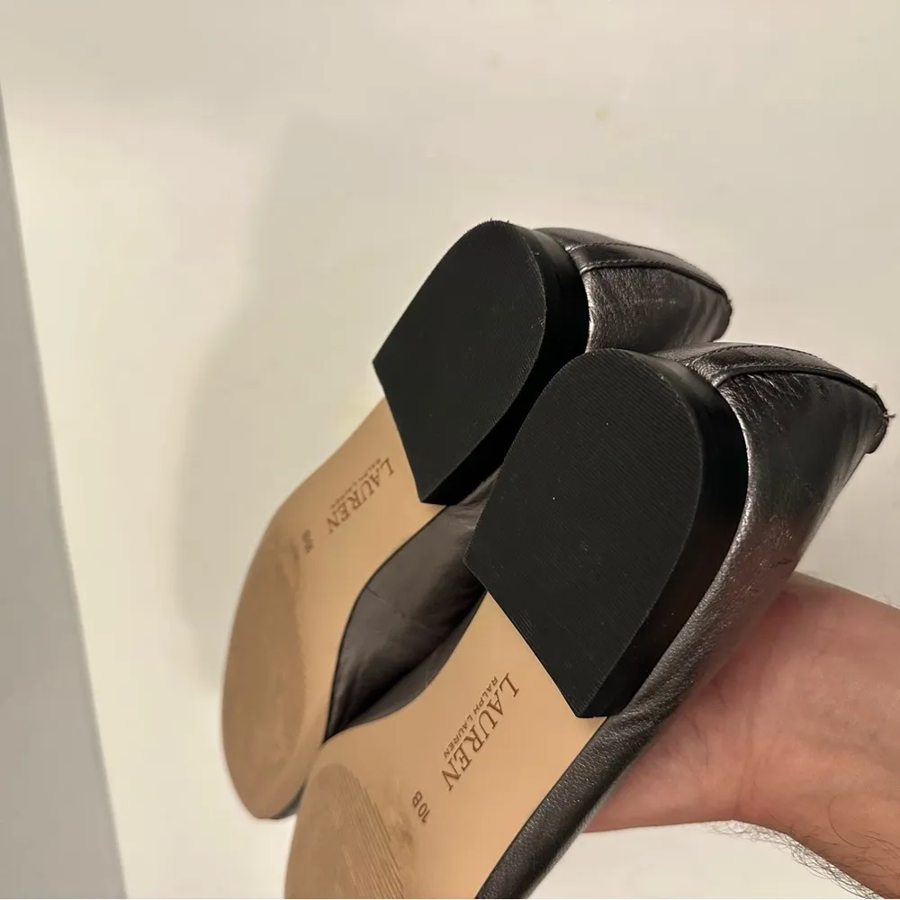 Lauren Ralph Lauren Glennie Leather Ballet Flats Gray Size 10 - Image 12