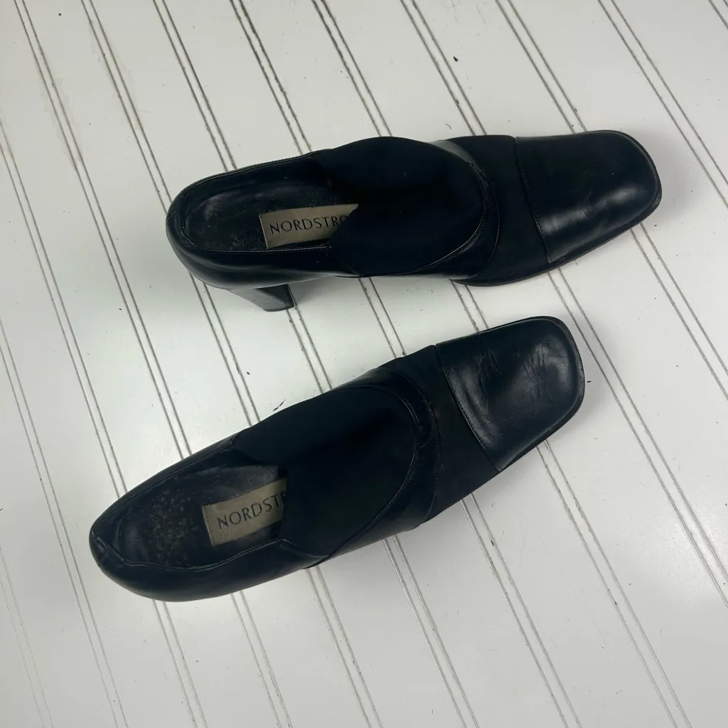 Nordstrom Rack Black Vintage Leather Heels Women’s Size 8M - Image 8