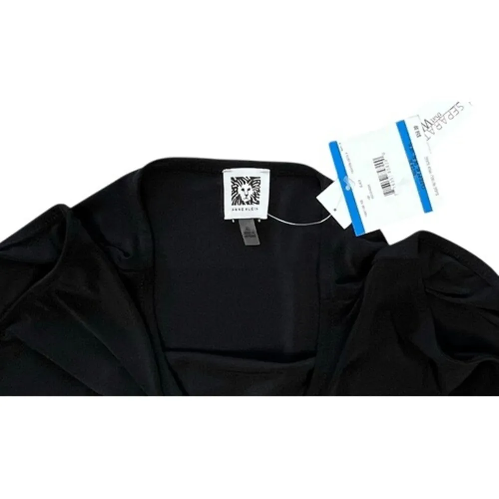 Anne Klein Sleeveless Black Embellished Ruched Blouse Top XL Business Casual NWT - Image 4