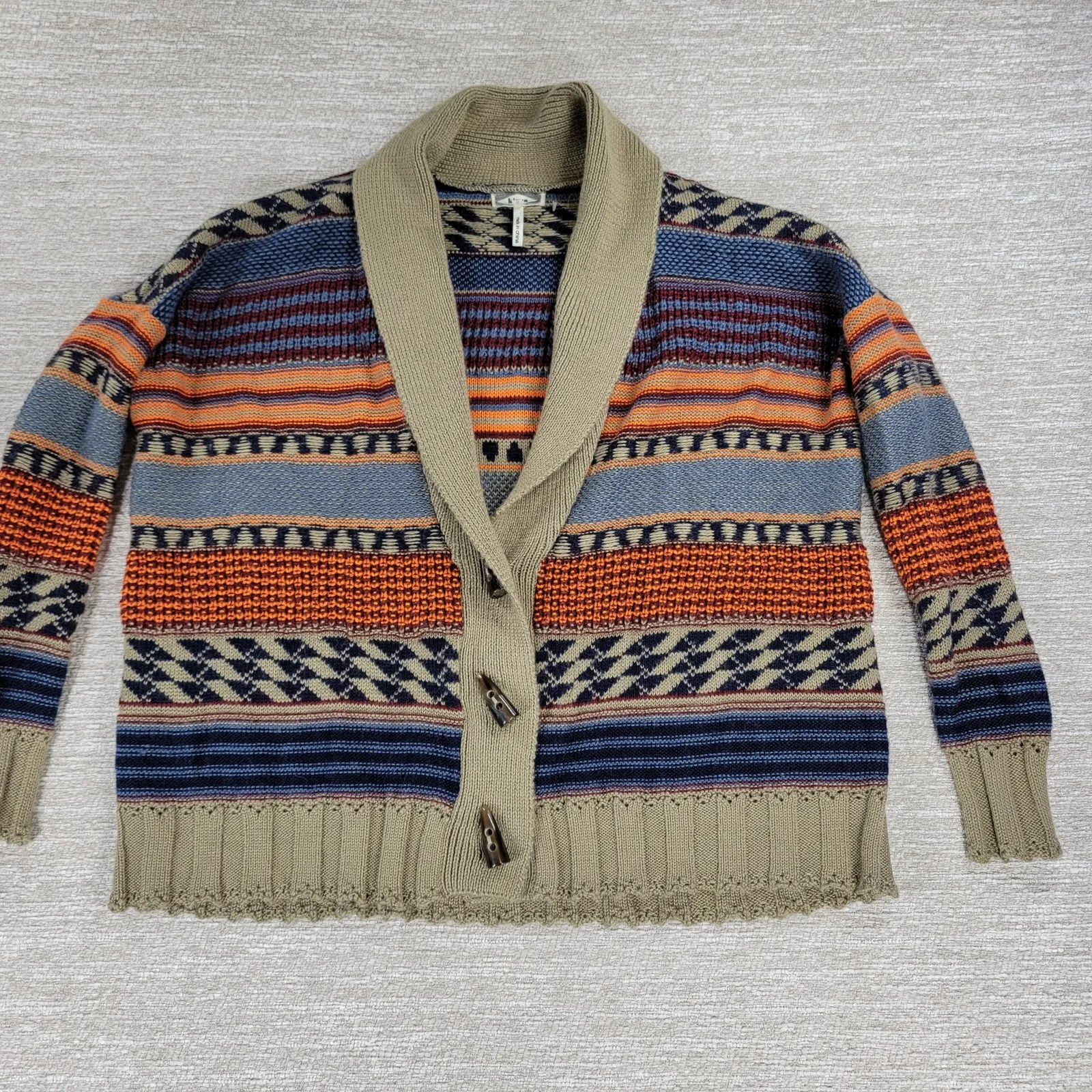 Kirra Wool Blend Toggle Cardigan Sweater Shawl Collar Boho Fall Knit Small - Image 10
