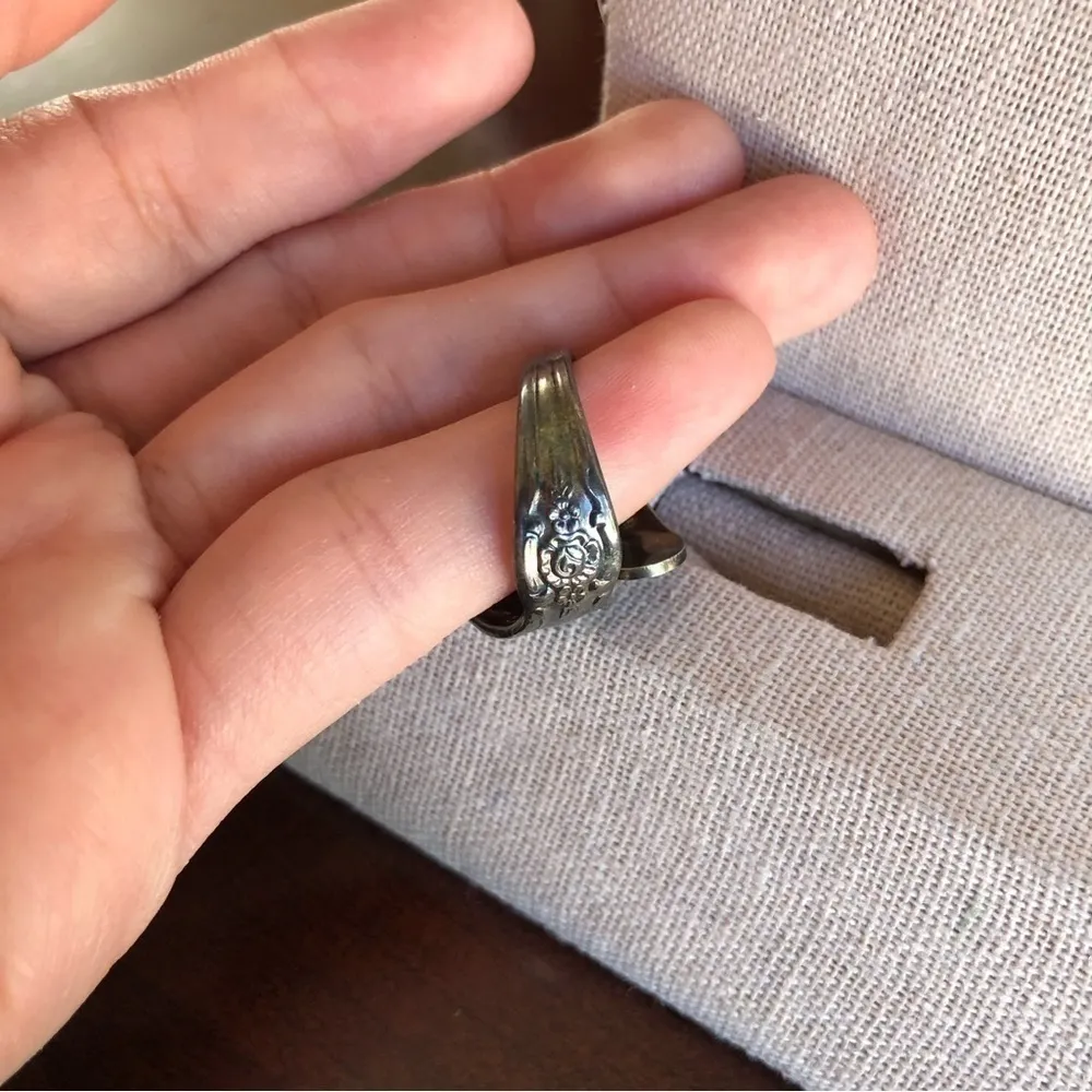 VINTAGE WMA ROGERS ONEIDA SILVER PLATE SPOON RING SIZE 5.75 - Image 3
