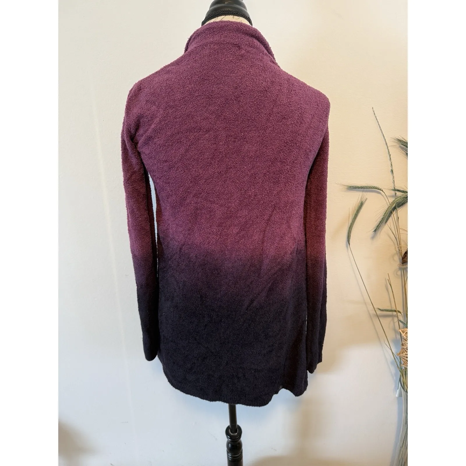 Barefoot Dreams Bamboo Chic Lite Calypso Purple Ombré Wrap Sweater Size S/M - Image 4