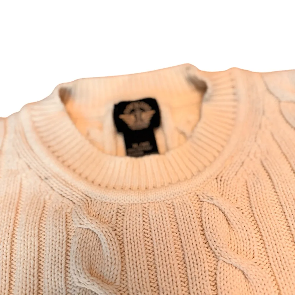 Dockers Women’s XL Oatmeal Cream Cable Knit Sweater 100% Cotton Boxy Fit in GUC - Image 4
