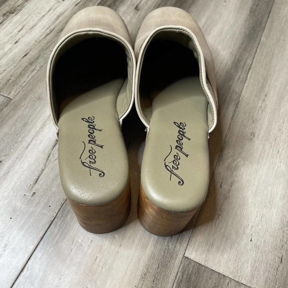 NEW Free People Calabasas Clog Heels Studded Women's Washed Taupe Size 41 11 - Image 3