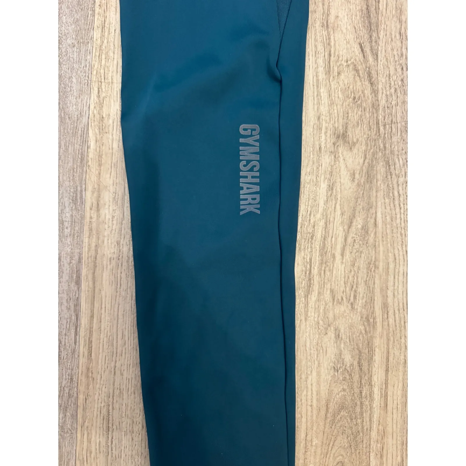 Gymshark High Waisted Workout Leggings Teal Pockets Size Medium - Image 3