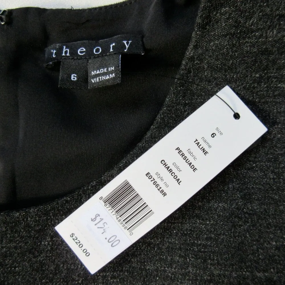 NWT Theory Taline Persuade in Charcoal Colorblock Mini Sheath Dress 6 $220 - Image 4