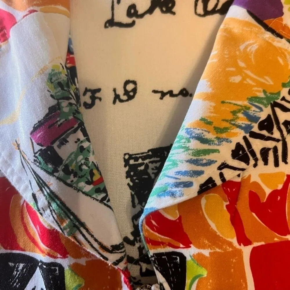 Vintage Harve Benard Women's 4 Multicolor Sailboat Travel Lined Full Zip‎ Jacket - Image 7