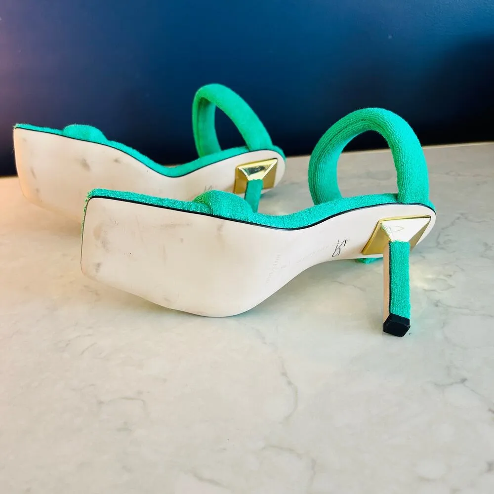 NEW Good American
Women's Terry Slip On High Heel Strappy Sandals Size 8 - Image 5